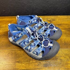 Keen Washable Blue Camo‎ Newport H2 Water Hiking Sandals Shoes US 6 EU 36